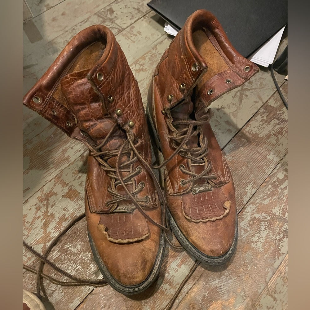 Double H - vintage leather boots. Women’s lacer style 10